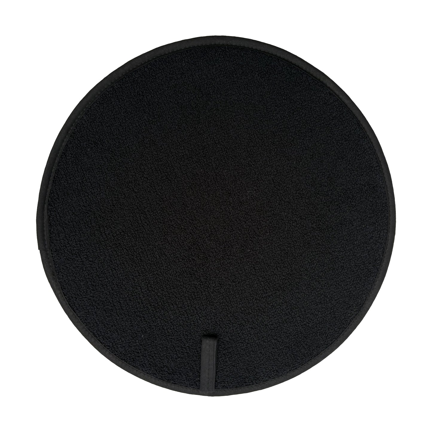 Image shows the black cotton towelling on the reverse of the Poppy Aga cover.