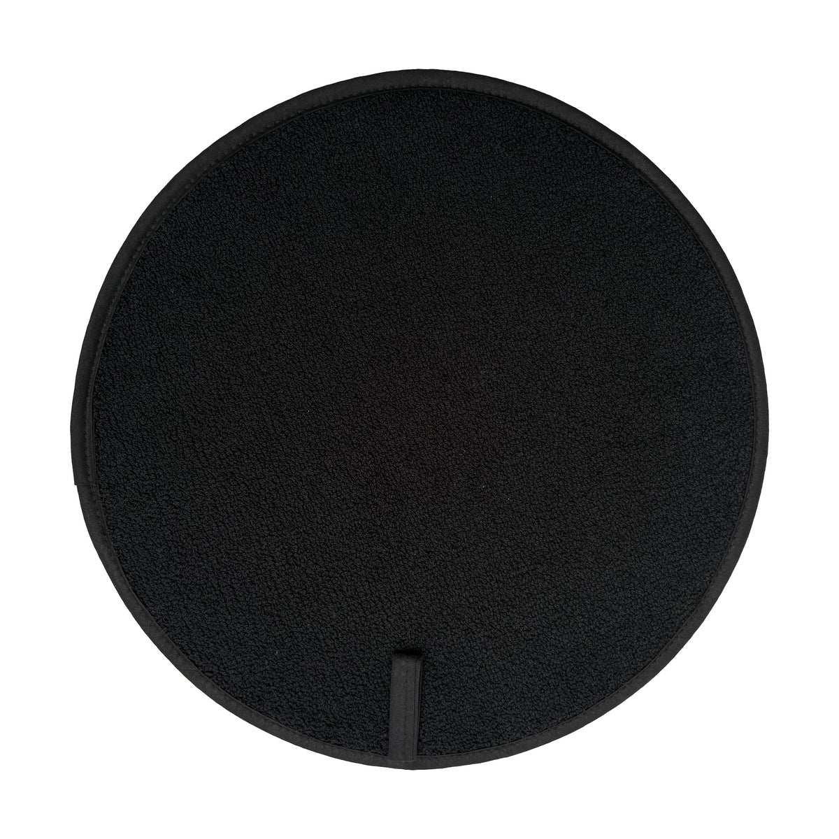 Image shows the black cotton towelling on the reverse of the Daisy Aga cover.