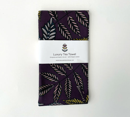 AUBERGINE FOREST FLOOR TEA TOWEL | END OF LINE