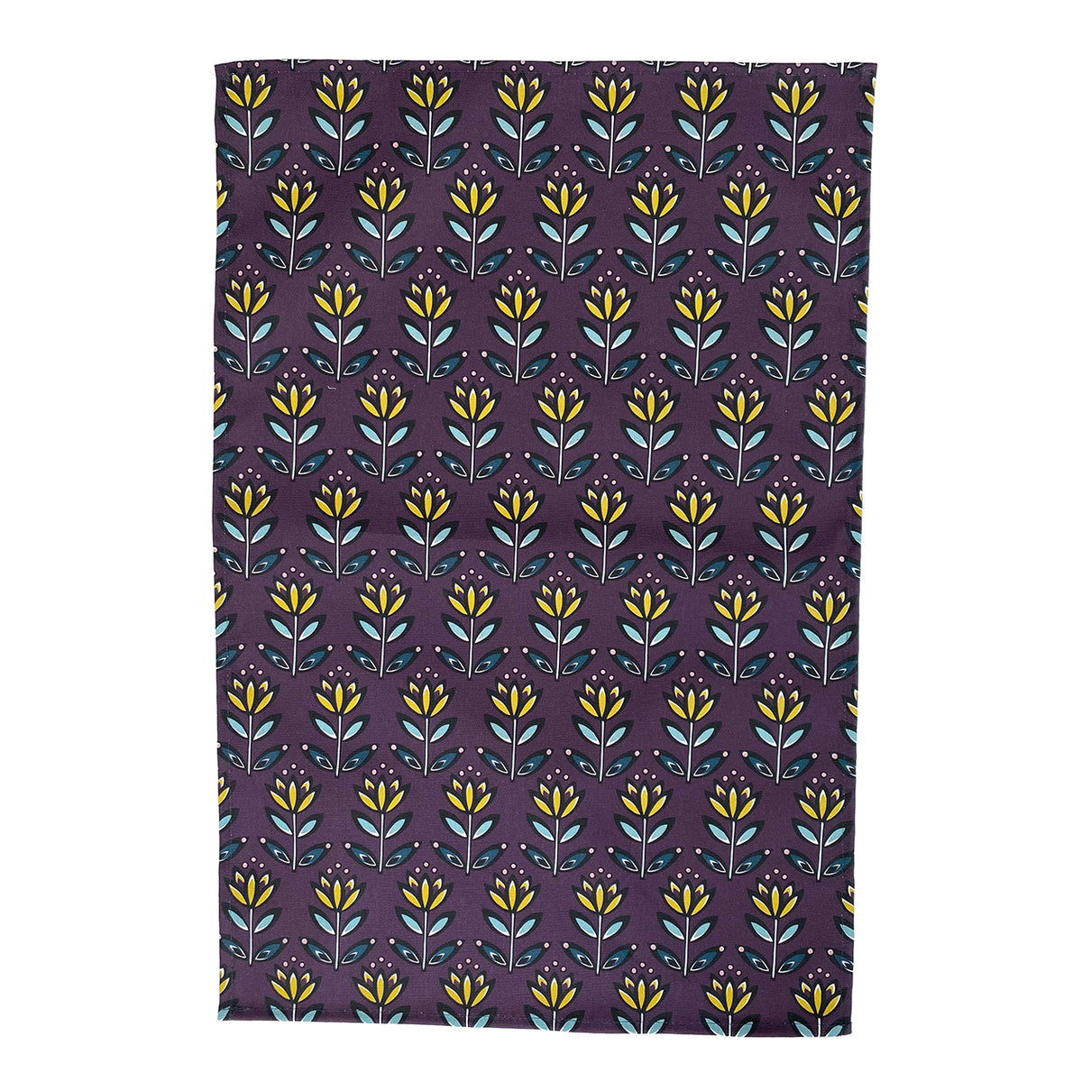 AUBERGINE FLOWER TEA TOWEL | END OF LINE