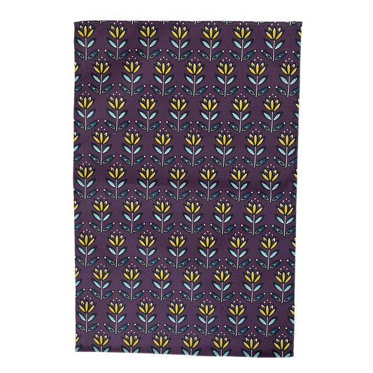 AUBERGINE FLOWER TEA TOWEL | END OF LINE