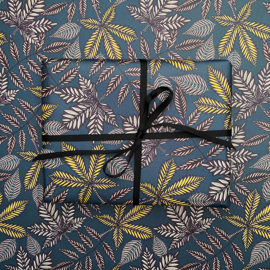 TEAL FOREST FLOOR WRAPPING PAPER | END OF LINE