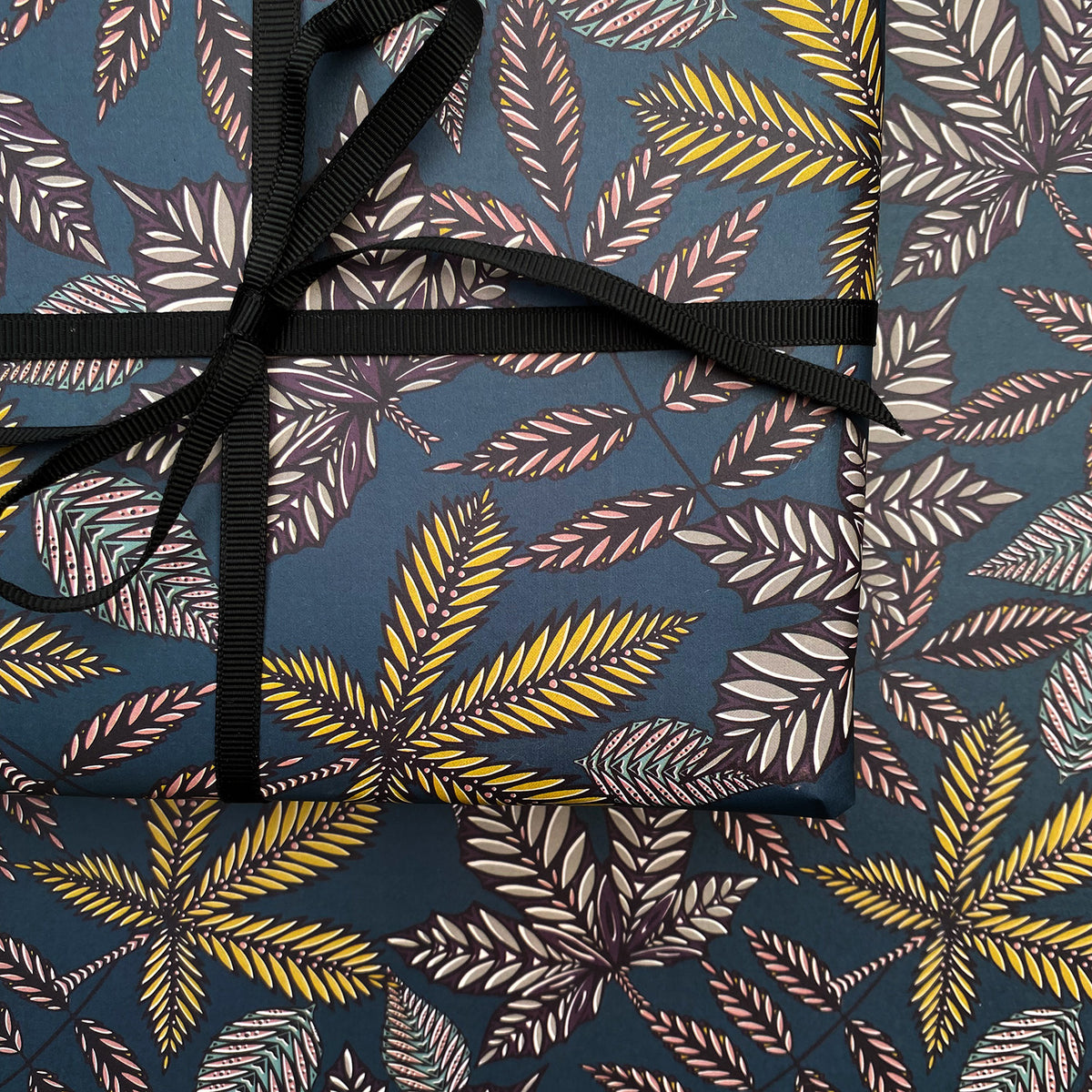 TEAL FOREST FLOOR WRAPPING PAPER | END OF LINE