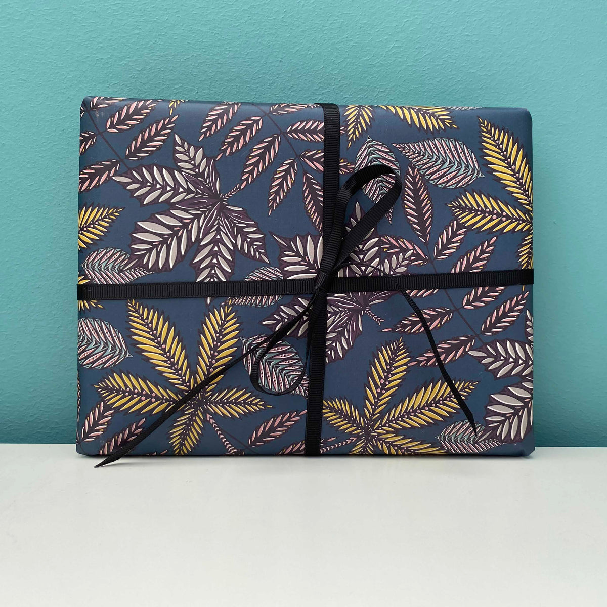TEAL FOREST FLOOR WRAPPING PAPER | END OF LINE