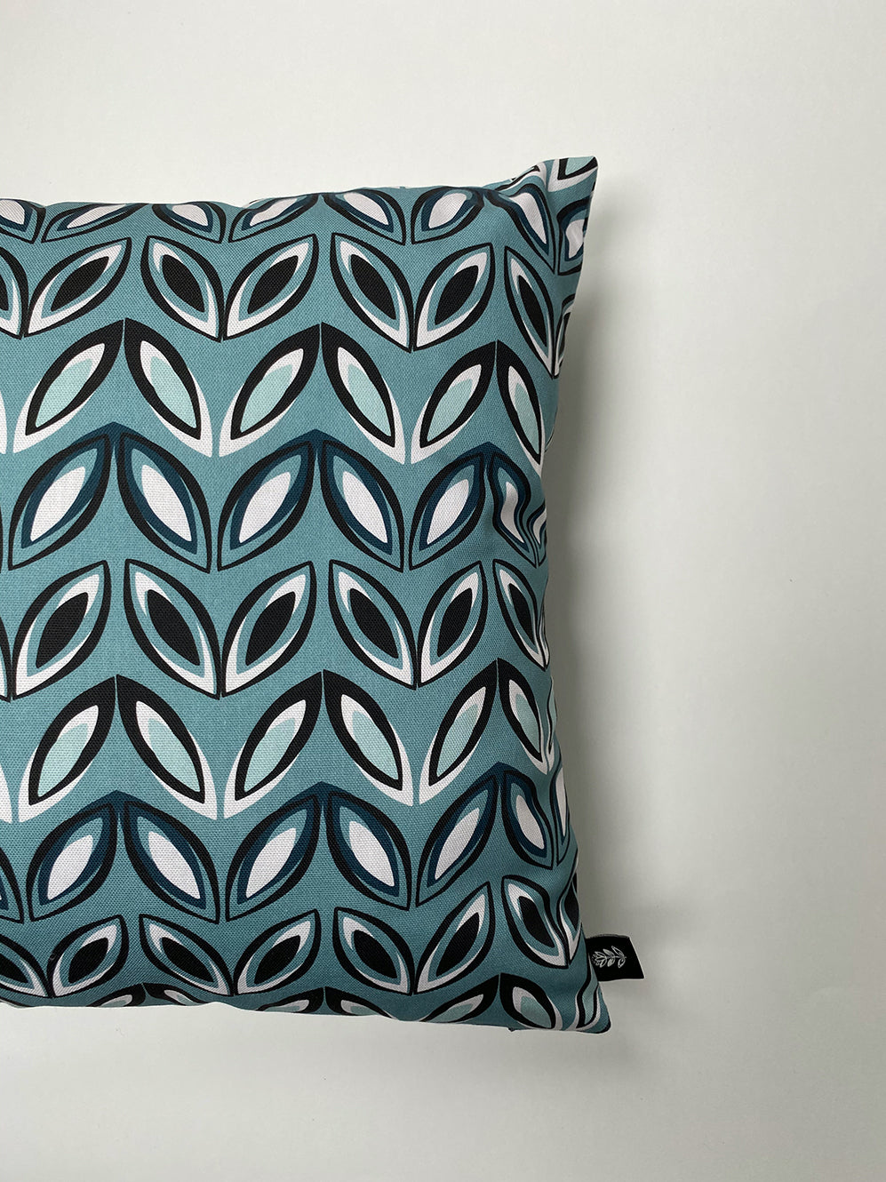 BLUE GEO LEAF CUSHION | END OF LINE