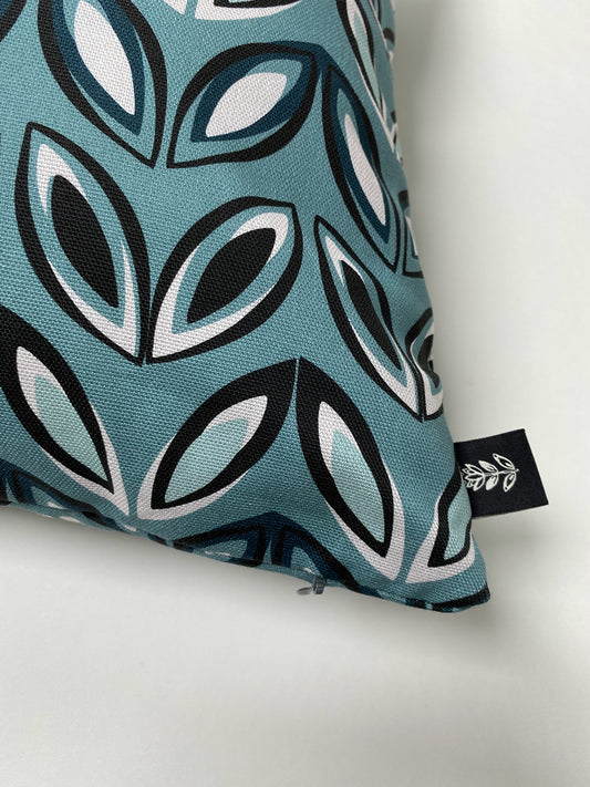 BLUE GEO LEAF CUSHION | END OF LINE