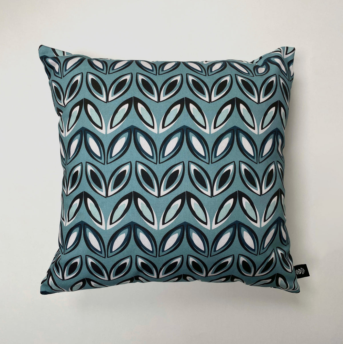 BLUE GEO LEAF CUSHION | END OF LINE