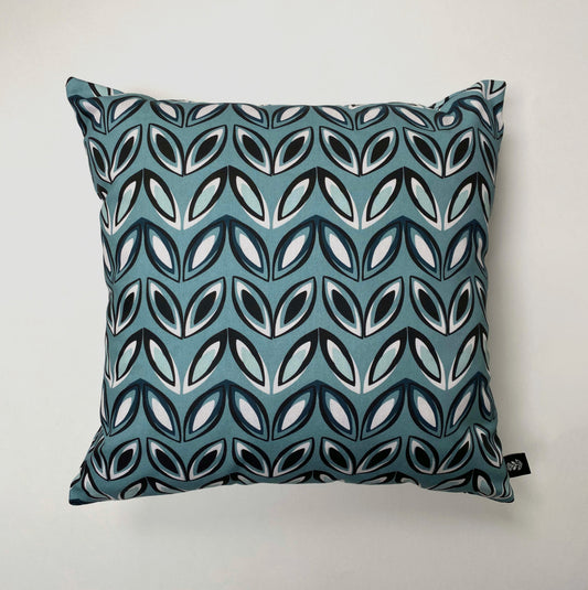 BLUE GEO LEAF CUSHION | END OF LINE
