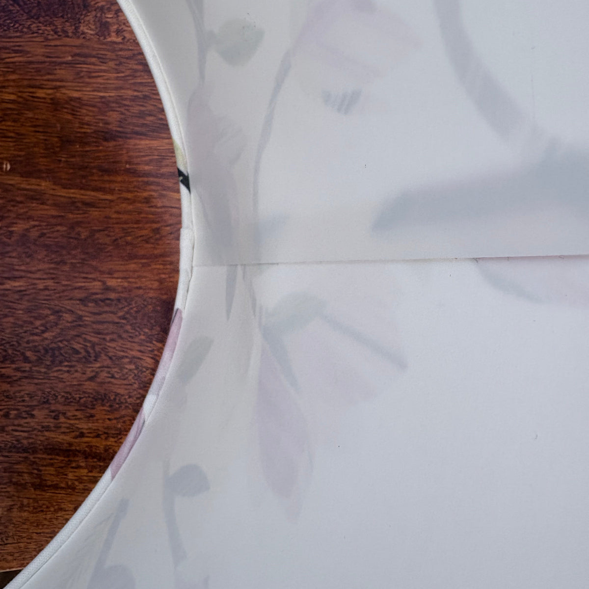 close up of the inside of a magnolia lampshade.