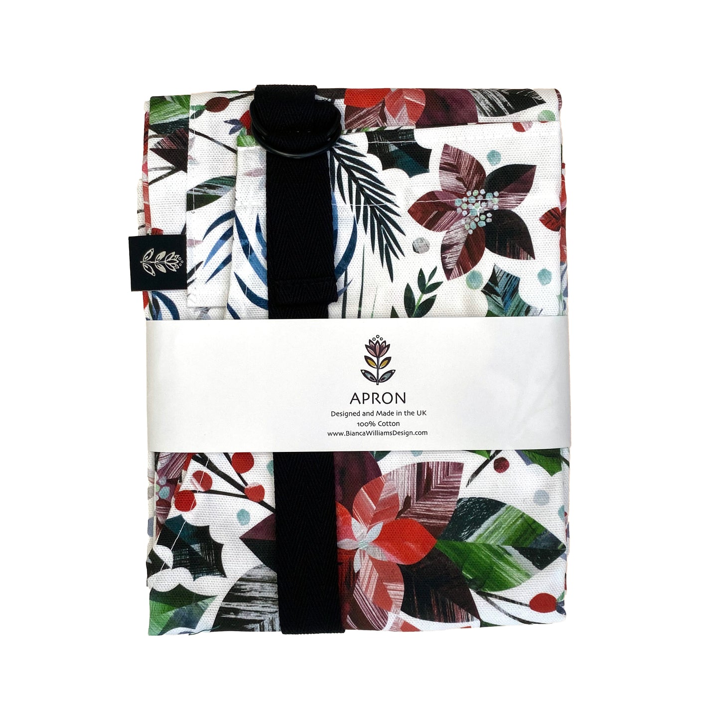WINTER FLORAL CHRISTMAS APRON