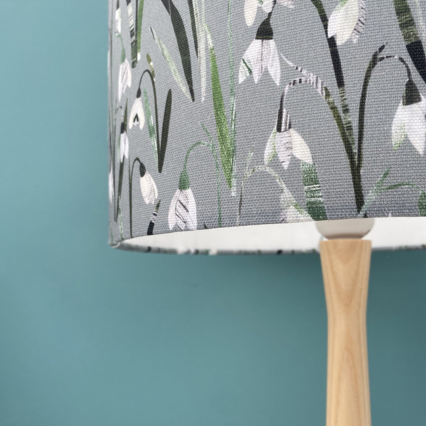 Close up of a Snowdrop lampshade.